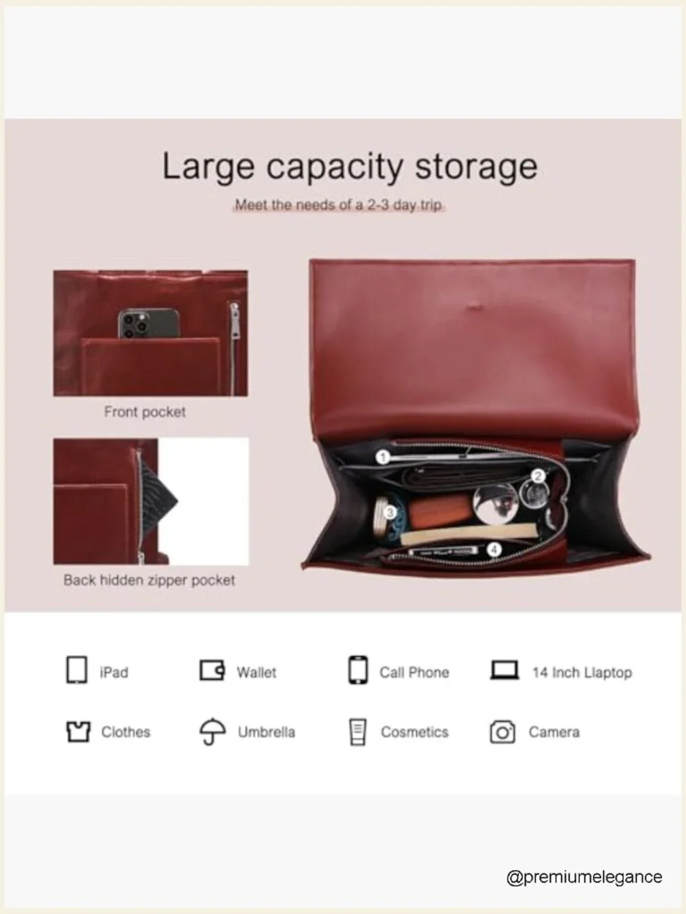 Genuine Leather Backpack for Work 14